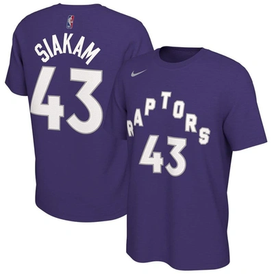 Nike Men's Pascal Siakam Purple Toronto Raptors 2020/21 Earned Edition Name Number T-shirt In Court Purple,white