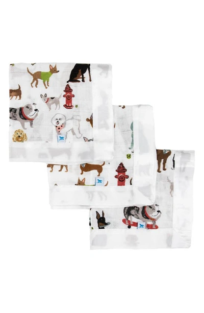 Little Unicorn Kids' 3-pack Print Cotton Muslin Blankets In Woof