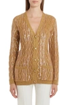 VALENTINO METALLIC SEQUIN EMBROIDERED MOHAIR BLEND CARDIGAN