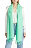 Nordstrom Tissue Weight Wool & Cashmere Scarf In Green Katydid