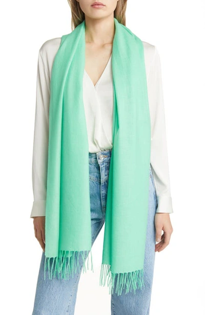 Nordstrom Tissue Weight Wool & Cashmere Scarf In Green Katydid