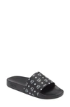 Mcm Rubber Slides With Flat Sole And Open Toe In Black