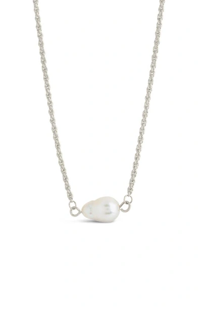Sterling Forever Elyse Cultured Freshwater Pearl Pendant Necklace In Silver