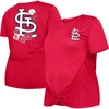 New Era Red St. Louis Cardinals Plus Size Two-hit Front Knot T-shirt In Red