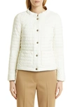 Herno Buttoned Reversible Down Jacket In White To Gold