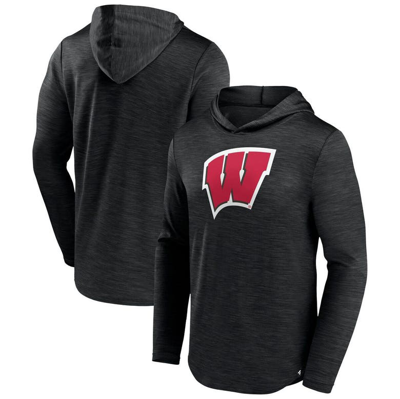 Fanatics Branded Heather Black Wisconsin Badgers Transitional Hoodie T-shirt