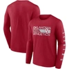 Fanatics Branded Crimson Oklahoma Sooners Broad Jump 2-hit Long Sleeve T-shirt In Crimson