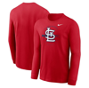 NIKE NIKE RED ST. LOUIS CARDINALS OVER ARCH PERFORMANCE LONG SLEEVE T-SHIRT