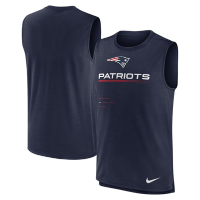 Nike Navy New England Patriots Muscle Trainer Tank Top