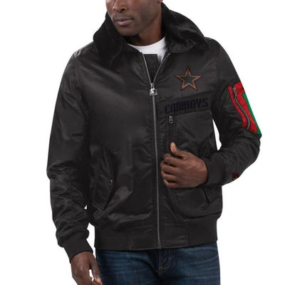 Starter X Ty Mopkins Black Dallas Cowboys Black History Month Satin Full-zip Jacket