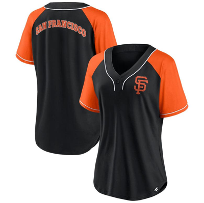 Fanatics Branded Black San Francisco Giants Ultimate Style Raglan V-neck T-shirt