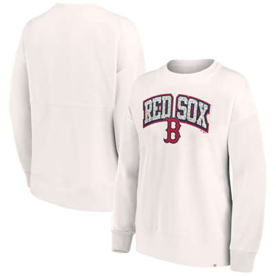 Fanatics Branded Cream Boston Red Sox Leopard Pullover Sweatshirt
