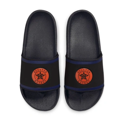 Nike Houston Astros Off-court Wordmark Slide Sandals In Black