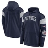 NIKE NIKE NAVY NEW ENGLAND PATRIOTS SIDELINE ATHLETIC ARCH JERSEY PERFORMANCE PULLOVER HOODIE