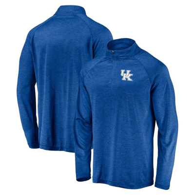 Fanatics Branded Royal Kentucky Wildcats Striated Raglan Quarter-zip Jacket