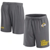 FANATICS FANATICS BRANDED GRAY LOS ANGELES RAMS CLINCHER SHORTS