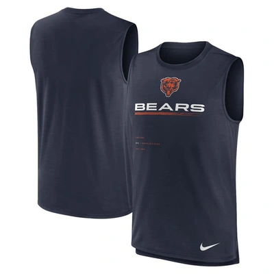 Nike Navy Chicago Bears Muscle Trainer Tank Top