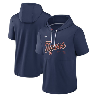 Nike Navy Detroit Tigers Springer Short Sleeve Team Pullover Hoodie