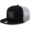 New Era Black Pittsburgh Pirates Vert Squared Trucker 9fifty Hat In Black