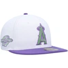 New Era Men's  White Los Angeles Angels 2002 World Series Side Patch 59fifty Fitted Hat In White