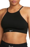 Nike Women's Indy Seamless Ribbed Light-support Non-padded Sports Bra In Black/ White