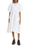 Simone Rocha Cotton Midi Dress In White