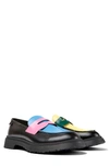Camper Walden Twins Leather Loafers In Black Multi 2