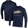 UNDER ARMOUR YOUTH UNDER ARMOUR  NAVY NAVY MIDSHIPMEN 2023 ON COURT BENCH UNITY LONG SLEEVE T-SHIRT
