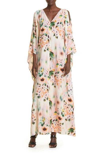 st john floral silk dress St. John Abstract floral-print Shirt Dress | Blue
