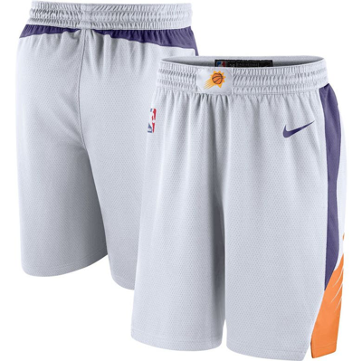 Nike Men's  White And Purple Phoenix Suns 2020/21 Association Edition Performance Swingman Shorts In White,purple