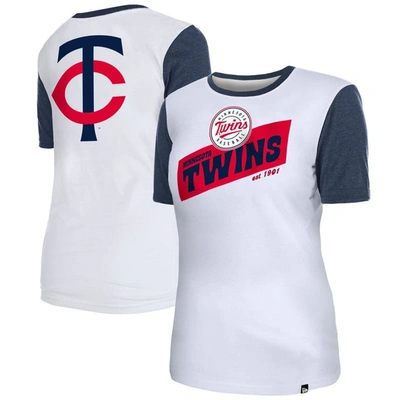 New Era White Minnesota Twins Colourblock T-shirt