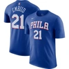 Nike Big Boys And Girls Joel Embiid Royal Philadelphia 76ers Logo Name And Number Performance T-shirt In Royal
