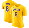 NIKE NIKE LEBRON JAMES GOLD LOS ANGELES LAKERS ICON 2022/23 NAME & NUMBER T-SHIRT