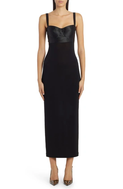 Dolce & Gabbana Cut-out Bustier Midi-dress In Black