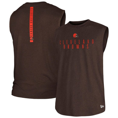 New Era Brown Cleveland Browns Team Muscle Tank Top