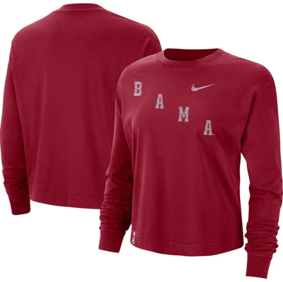 Nike Alabama  Women's College Long-sleeve T-shirt In Red