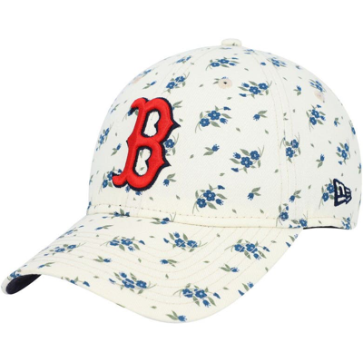 New Era Cream Boston Red Sox Chrome Bloom 9twenty Adjustable Hat