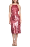DONNA MORGAN FOR MAGGY SEQUIN CUTOUT COCKTAIL DRESS