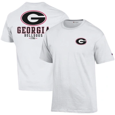 Champion White Georgia Bulldogs Stack 2-hit T-shirt