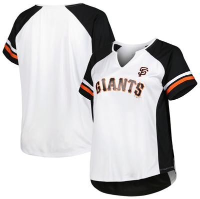 Profile White/black San Francisco Giants Plus Size Notch Neck T-shirt