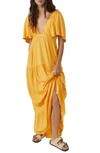 Free People La La Tiered Flutter Sleeve Maxi Dress In Bird Of Paradise