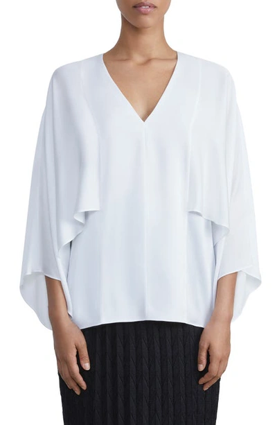 Lafayette 148 Kimono Sleeve V Neck Blouse In Cloud