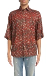ACNE STUDIOS FADED DAISIES SHORT SLEEVE BUTTON-UP SHIRT