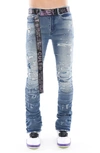 Cult Of Individuality Hipster Nomad Bootcut Denim Belted Stretch In Basil In Basil