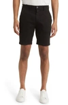 Monfrere Cruise Flat Front Chino Shorts In Noir