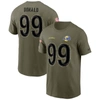 NIKE NIKE AARON DONALD OLIVE LOS ANGELES RAMS 2022 SALUTE TO SERVICE NAME & NUMBER T-SHIRT