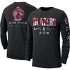 NIKE NIKE BLACK PORTLAND TRAIL BLAZERS ESSENTIAL AIR TRAFFIC CONTROL LONG SLEEVE T-SHIRT