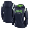 NIKE NIKE NAVY SEATTLE SEAHAWKS SIDELINE STACK PERFORMANCE PULLOVER HOODIE