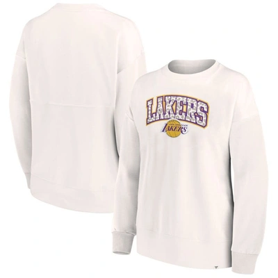 Fanatics Branded White Los Angeles Lakers Tonal Leopard Pullover Sweatshirt
