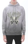 CULT OF INDIVIDUALITY DEF LEPPARD EMBELLISHED COTTON GRAPHIC HOODIE